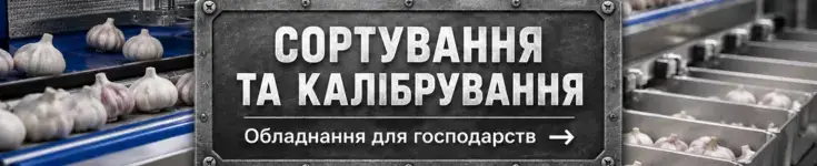 Обладнання для сортування та калібрування часнику