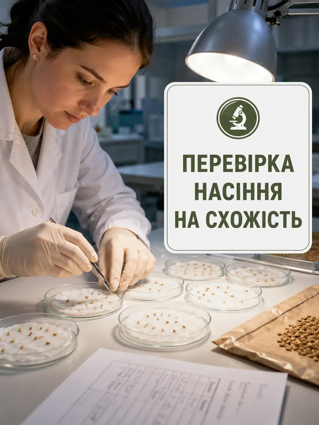 Лабораторія перевірки насіння на схожість